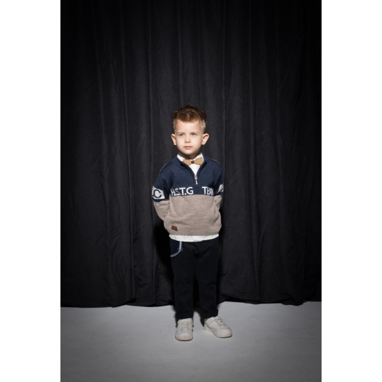 HASHTAG Σετ Πλεκτό, Πουκάμισο, Παντελόνι, Παπιγιόν και Τιράντες 243817 Μπλε