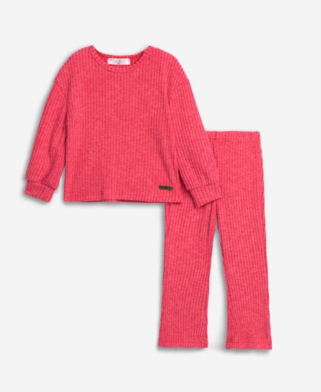 FUNKY Σετ Μπλούζα και Παντελόνα Ριπ 226-723102 Φουξ