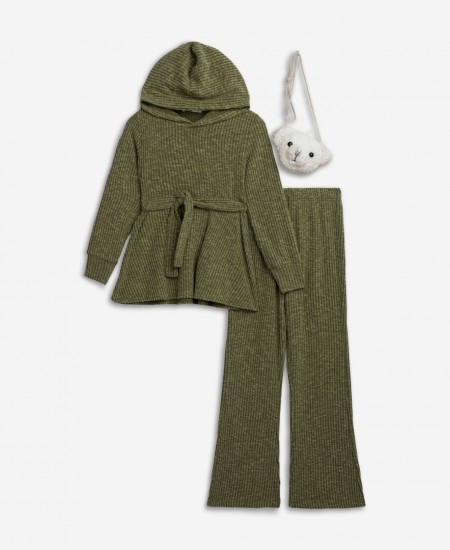 FUNKY Σετ Μπλούζα, Παντελόνα Ριπ και Τσαντούλα 226-523102 Λαδί