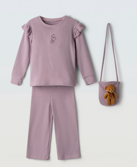 ΕΒΙΤΑ Σετ Μπλούζα, Παντελόνι και Τσαντούλα  255269 Λιλά