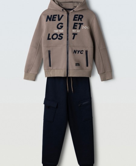 HASHTAG Σετ Ζακέτα και Παντελόνι 243752 Εκρού