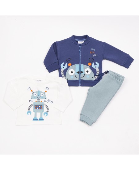 TRAX Σετ Ζακέτα, Μπλούζα και Παντελόνι 48571 Μπλε