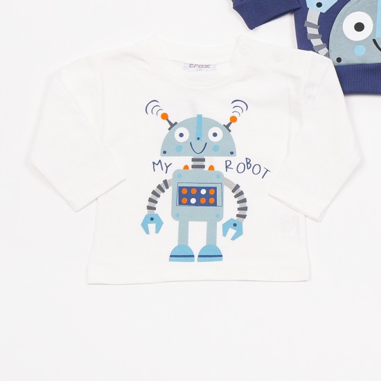 TRAX Σετ Ζακέτα, Μπλούζα και Παντελόνι 48571 Μπλε