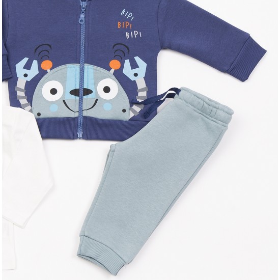 TRAX Σετ Ζακέτα, Μπλούζα και Παντελόνι 48571 Μπλε