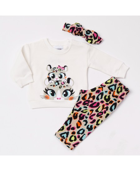 TRAX Σετ Μπλούζα, Κολάν και Κορδέλα 48504 Animal Print