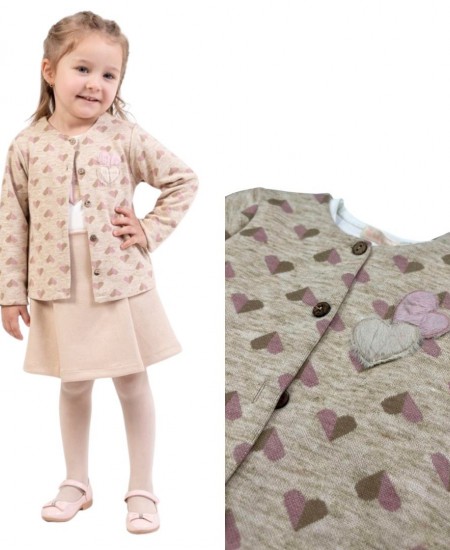 RABOO FOR KIDS Σετ Ζακέτα, Μπλούζα και Φούστα 4976 Εκρού