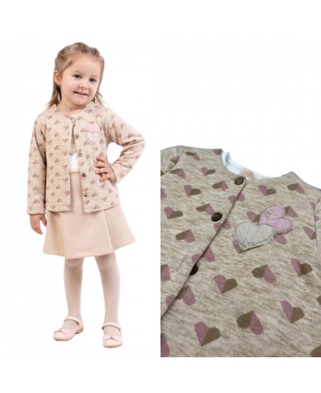 RABOO FOR KIDS Σετ Ζακέτα, Μπλούζα και Φούστα 4976 Εκρού