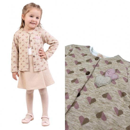 RABOO FOR KIDS Σετ Ζακέτα, Μπλούζα και Φούστα 4976 Εκρού