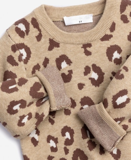 FUNKY Σετ Μπλούζα και Παντελόνι Πλεκτό 226-723107 Animal Print