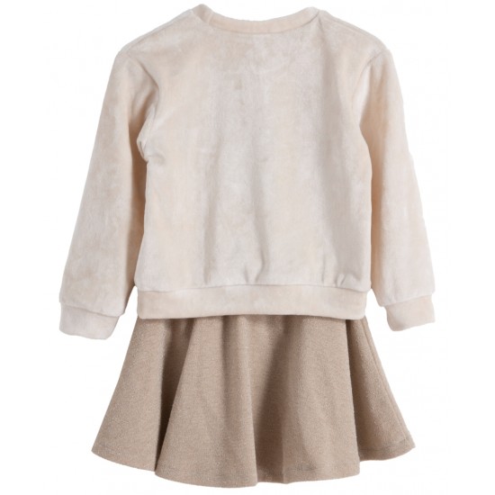 BABYLON Σετ Μπλούζα Βελούδινη και Φούστα 12525358 Εκρού