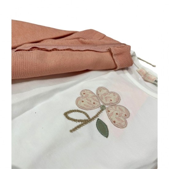 RABOO FOR KIDS Σετ Ζακέτα, Μπλούζα, Φούστα και Τσαντάκι 4952 Σομόν