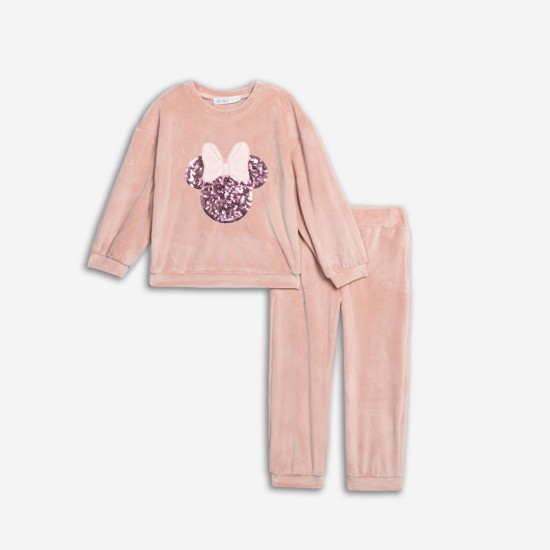 FUNKY Σετ Μπλούζα και Παντελόνι Βελούδινο 226-717139 Ροζ