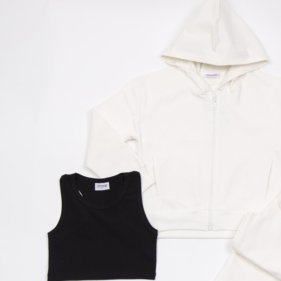 TRAX Σετ Ζακέτα, Μπουστάκι και Παντελόνι 48648 Λευκό