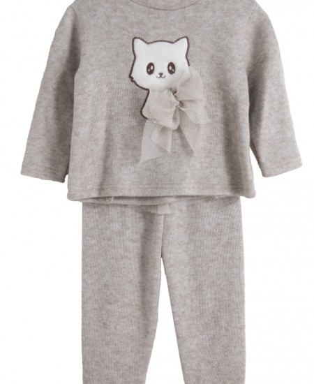 BABYLON Σετ Ζακέτα, Μπλούζα, Παντελόνι και Κορδέλα 11525141 Εκρού