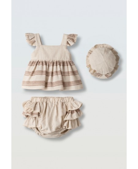 EBITA Σετ Μπλούζα, Φουφούλα και Καπέλο 266501 Εκρού