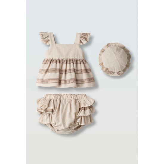 EBITA Σετ Μπλούζα, Φουφούλα και Καπέλο 266501 Εκρού