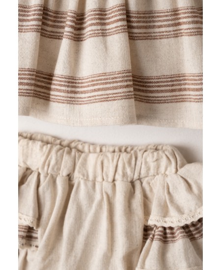 EBITA Σετ Μπλούζα, Φουφούλα και Καπέλο 266501 Εκρού