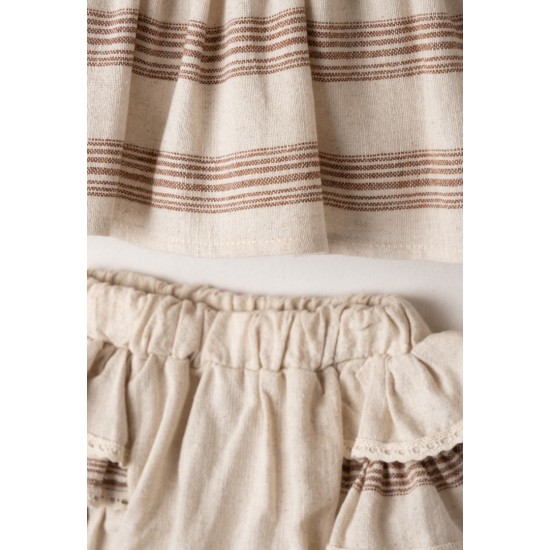 EBITA Σετ Μπλούζα, Φουφούλα και Καπέλο 266501 Εκρού