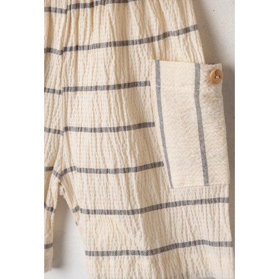 HASHTAG Σετ Πουκάμισο, Βερμούδα και Καπέλο 266601 Εκρού