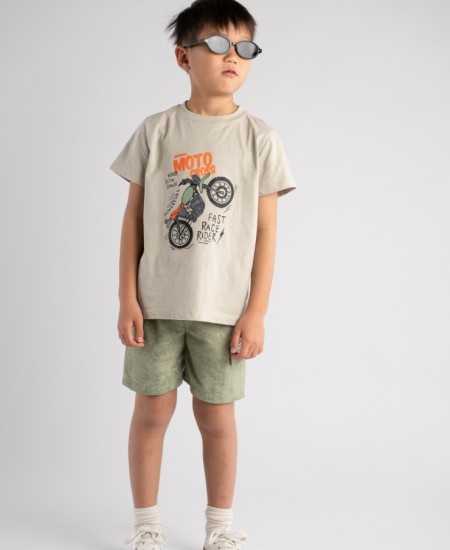 HASHTAG Σετ Μπλούζα και Βερμούδα 266811 Χακί