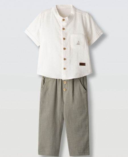 HASHTAG Σετ Πουκάμισο και Παντελόνι 266817 Λευκό