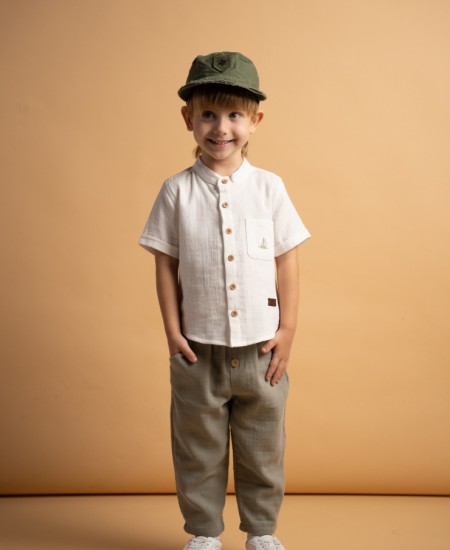 HASHTAG Σετ Πουκάμισο και Παντελόνι 266817 Λευκό