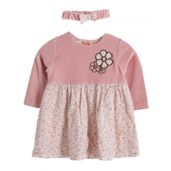 BABYLON Φόρεμα Βελούδινο με Κορδέλα 11526312 Ροζ