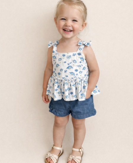 SWEET BABY Σετ Αμάνικο και Σορτς Γ169 Μπλε