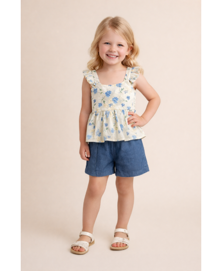 SWEET BABY Σετ Αμάνικο και Σορτς Γ179 Μπλε