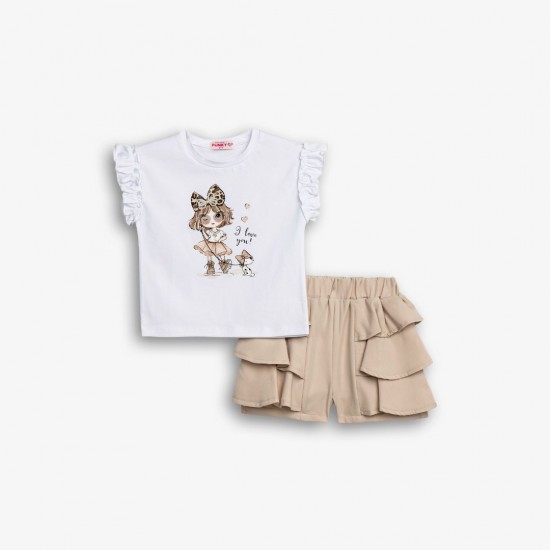 FUNKY Σετ Μπλούζα και Σορτς 126-725132 Λευκό