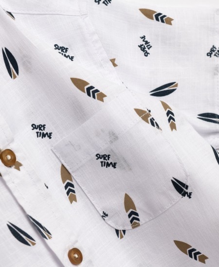 FUNKY Πουκάμισο Λινό 126-308108 Λευκό