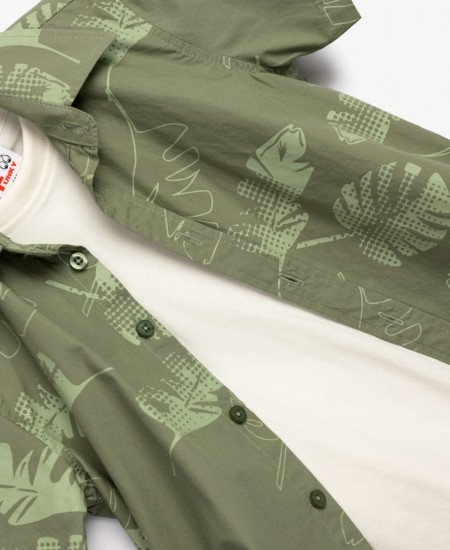 FUNKY Σετ Πουκάμισο, Μπλούζα και Βερμούδα 126-395110 Πράσινο