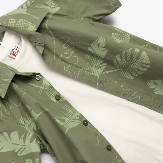 FUNKY Σετ Πουκάμισο, Μπλούζα και Βερμούδα 126-395110 Πράσινο