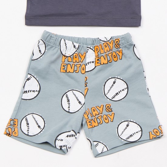 TRAX Σετ Μπλούζα, Βερμούδα και Καπέλο 49052 Ανθρακί