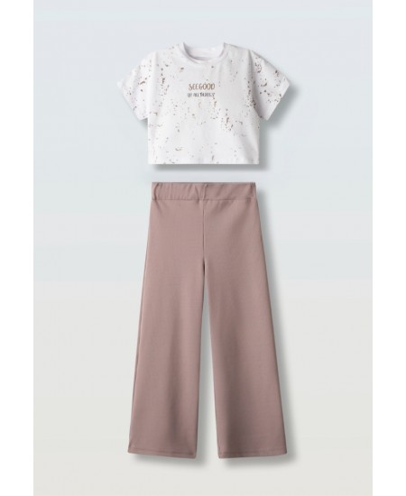 EBITA Σετ Κοντομάνικο Και Παντελόνα 266021 Εκρού