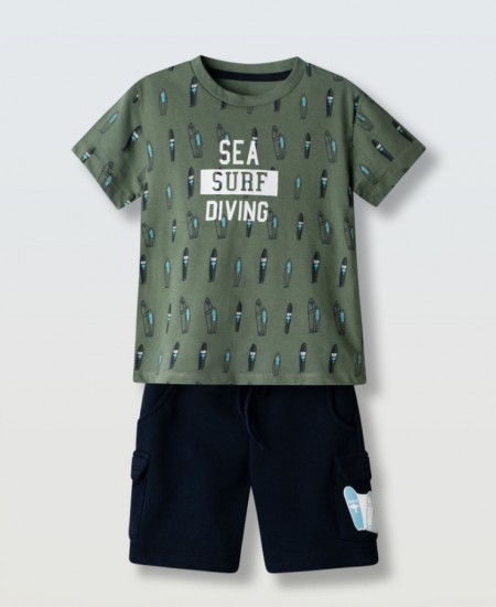 HASHTAG Σετ Μπλούζα και Βερμούδα 266835 Πράσινο