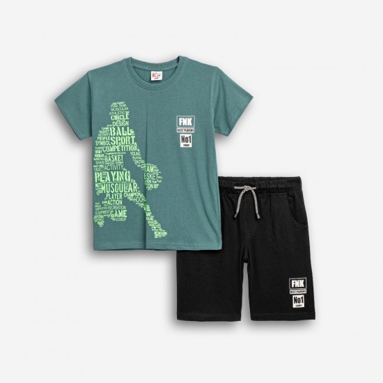 FUNKY Σετ Μπλούζα και Βερμούδα 126-101116 Πράσινο