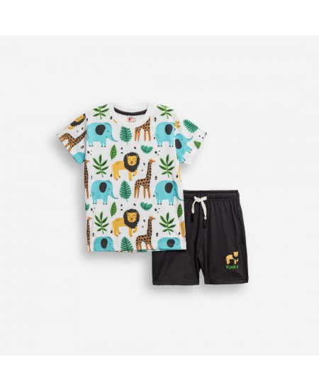 FUNKY Σετ Μπλούζα και Βερμούδα 126-301130 Λευκό