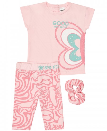SPRINT Σετ Μπλούζα, Κολάν και Σκραντς 261-2029 Ροζ