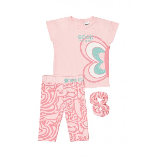 SPRINT Σετ Μπλούζα, Κολάν και Σκραντς 261-2029 Ροζ