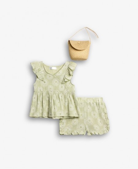 FUNKY Σετ Μπλούζα, Σορτς και Τσάντα 126-725128 Πράσινο