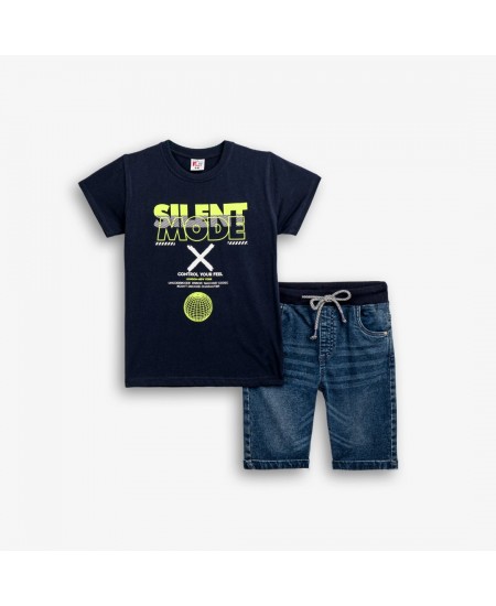 FUNKY Σετ Μπλούζα και Βερμούδα Τζιν 126-102105 Μπλε