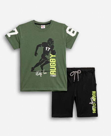 FUNKY Σετ Μπλούζα και Βερμούδα 126-101122 Χακί