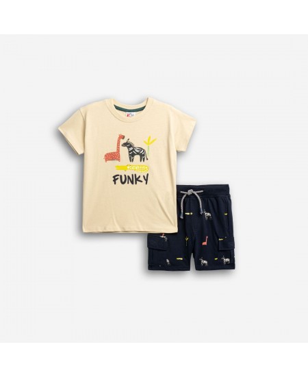 FUNKY Μπλούζα και Βερμούδα 126-301201 Μπεζ