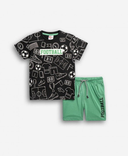 FUNKY Σετ Μπλούζα και Βερμούδα 126-301106 Πράσινο