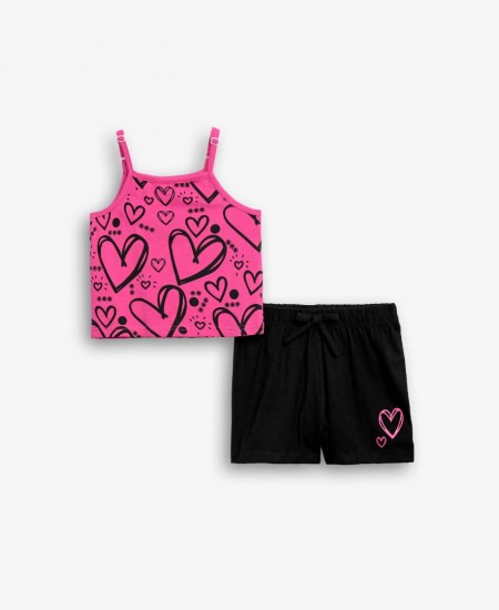 FUNKY Σετ Τοπ και Σορτς 126-524103 Φουξ