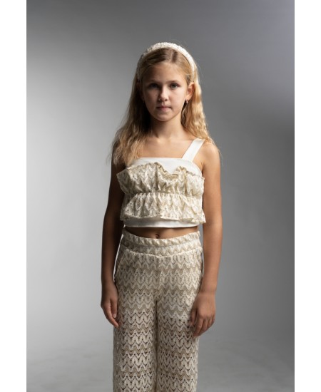 EBITA Σετ Τοπ και Παντελόνα 266040 Χρυσό
