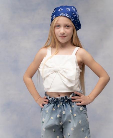 ΕΒΙΤΑ Σετ Τοπ και Σορτς Τζιν 266220 Λευκό