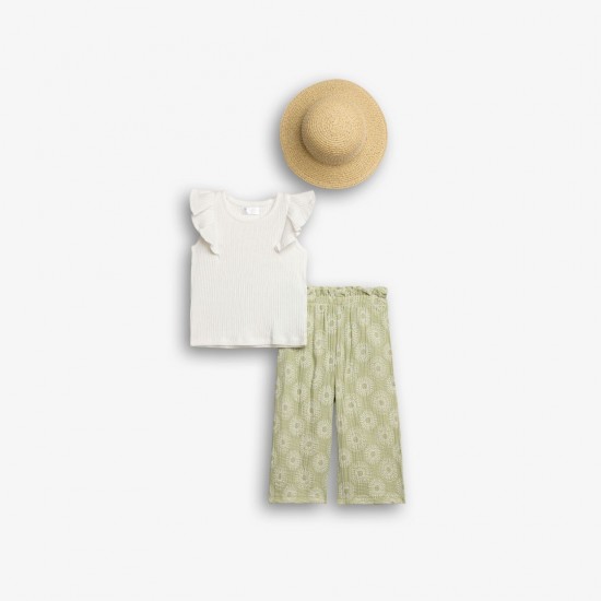 FUNKY Σετ Τοπ, Παντελόνα και Καπέλο 126-723112 Λευκό