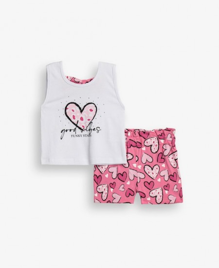 FUNKY Σετ Μπλούζα και Σορτς 126-724114 Λευκό